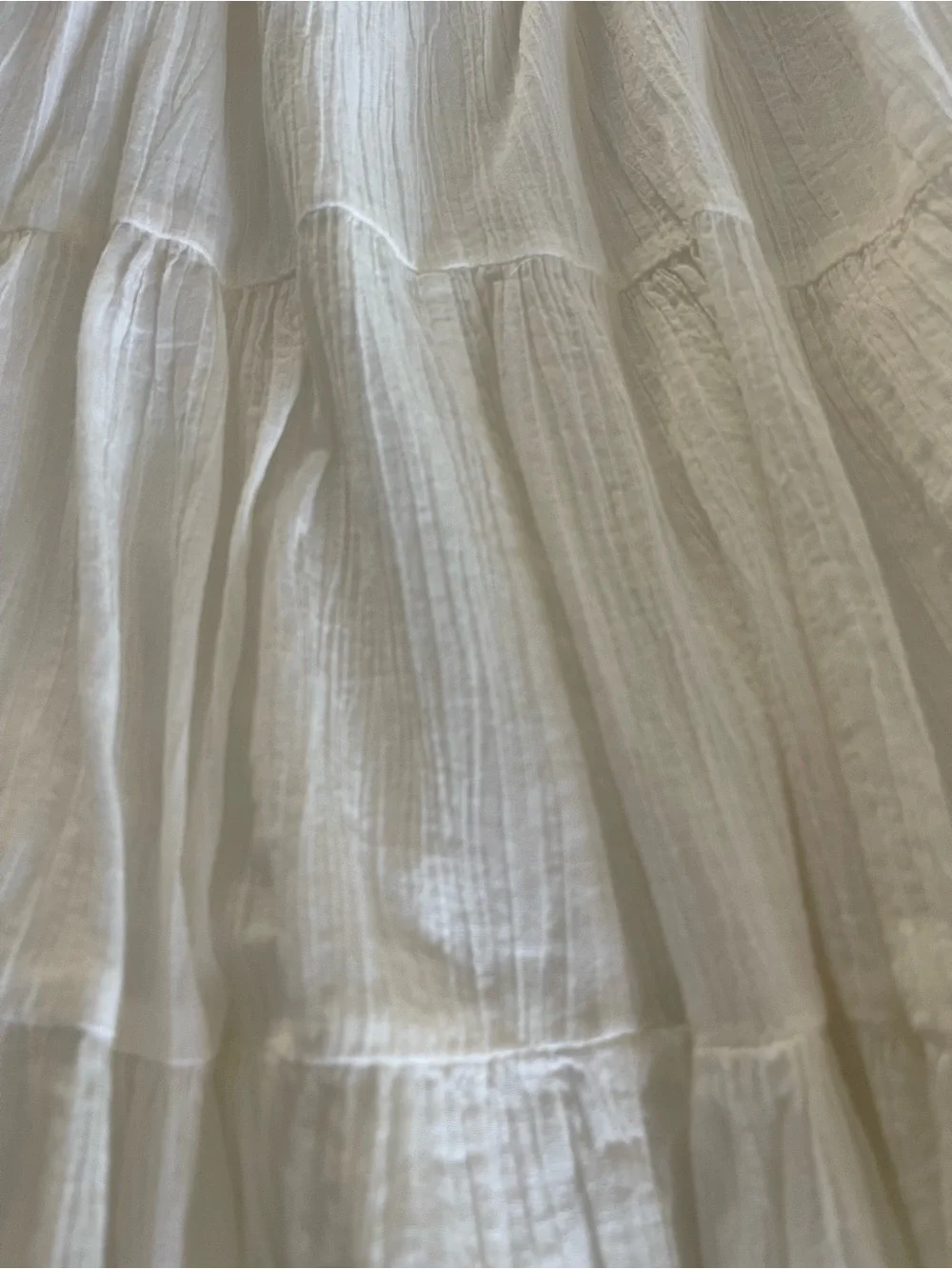 Zara White Tiered Spaghetti-Strap Sundress